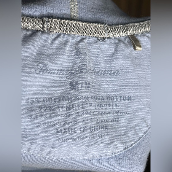 Tommy Bahama Tobago Full zip hoodie in light sky color.  Size Medium. - Picture 9 of 9